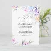 Pastel Watercolor Floral Online Virtual Wedding Einladung (Stehend Vorderseite)