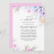 Pastel Watercolor Floral Online Virtual Wedding
