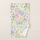 Pastel Watercolor Floral Pattern – Soft Spring  Badhandtuch Set (Handtuch)
