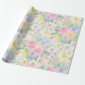 Pastel Watercolor Floral Pattern – Soft Spring  Geschenkpapier (Ungerollt)