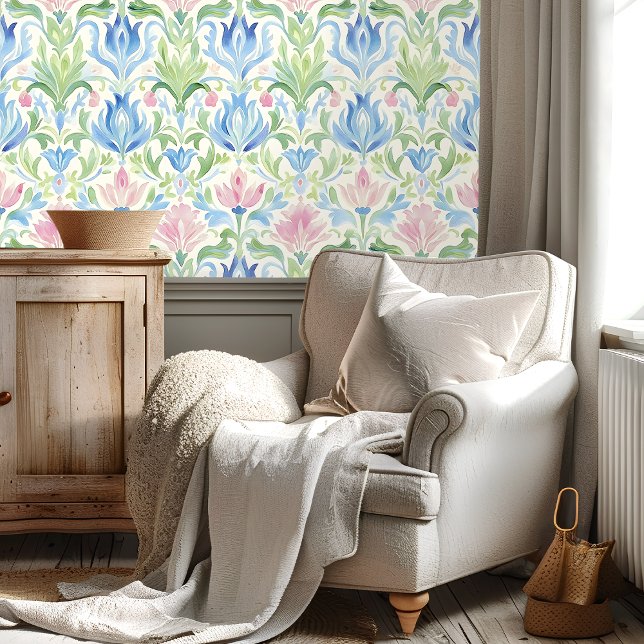  Pastel Watercolor Floral Pattern Tapete (Von Creator hochgeladen)