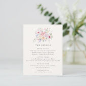 Pastel Watercolor Floral Wedding Details Card Einladung (Stehend Vorderseite)