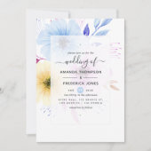 Pastel Watercolor Floral Wedding Einladung (Vorderseite)