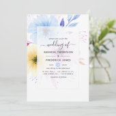Pastel Watercolor Floral Wedding Einladung (Stehend Vorderseite)