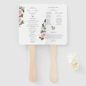 Pastel Watercolor Floral Wedding Program Fan Fächer (Vorne und Hinten)