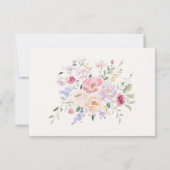 Pastel Watercolor Floral Wedding RSVP Card Einladung (Rückseite)