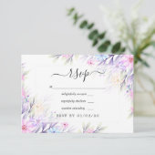 Pastel Watercolor Floral Wedding RSVP Karte (Stehend Vorderseite)