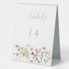 Pastel Watercolor Floral Wedding Tischnummer Tischaufsteller