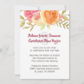 Pastel Watercolor Florals Hochzeit Einladung (Vorderseite)