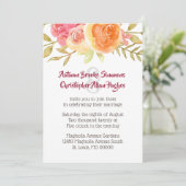 Pastel Watercolor Florals Hochzeit Einladung (Stehend Vorderseite)