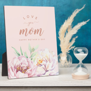 Pastel Watercolor Florals Liebe Mama Minimalistisc Fotoplatte