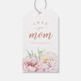 Pastel Watercolor Florals Liebe Mama Minimalistisc Geschenkanhänger