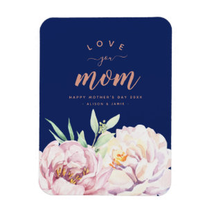 Pastel Watercolor Florals Liebe Mama Minimalistisc Magnet