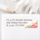 Pastel Watercolor Florals Rücksendeadresse (Insitu)