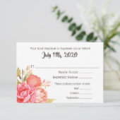 Pastel Watercolor Florals Wedding RSVP Karte (Stehend Vorderseite)