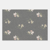 Pastel Watercolor flowers Wrapping Paper of 3 Geschenkpapier Set (Vorderseite 2)