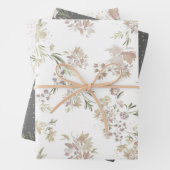 Pastel Watercolor flowers Wrapping Paper of 3 Geschenkpapier Set (Beispiel)
