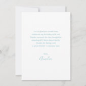 Pastel Watercolor Foto Aqua Danke Karte (Rückseite)