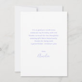 Pastel Watercolor Foto Lila Danke Karte (Rückseite)