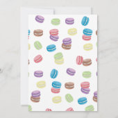 Pastel Watercolor French Macarons Babydusche Einladung (Rückseite)