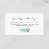 Pastel Watercolor Frühlingsblumen Blumengarten Visitenkarte (Rückseite)