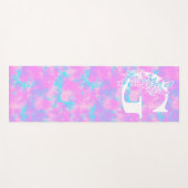 Pastel Watercolor Gefärbte Krawatte Monogram Yogamatte (Vorderseite (Horizontal))