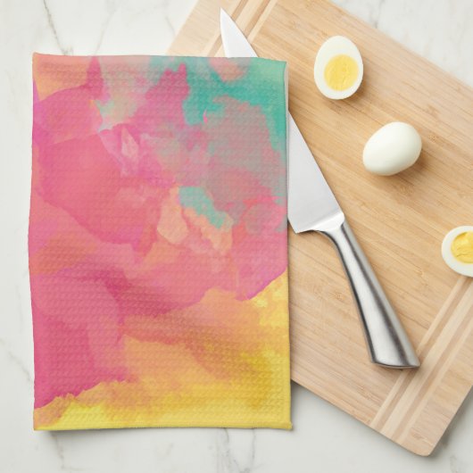 Pastel Watercolor Geschirrtuch (Viertel Falte)