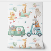 Pastel Watercolor Giraffe Airplane Nursery Tapete (Abrollen)