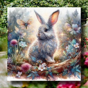 Pastel Watercolor Glitzer Bunny Bike Verse Ostern Feiertagskarte