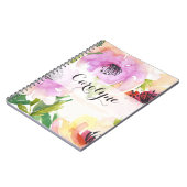 Pastel Watercolor Handgemalte Blume Notebook Notizblock (Linke Seite)