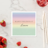 Pastel Watercolor Happy Birthday Party Paper Serviette (Beispiel)