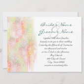Pastel Watercolor Hearts Wedding Invites Einladung (Vorderseite)