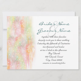 Pastel Watercolor Hearts Wedding Invites Einladung