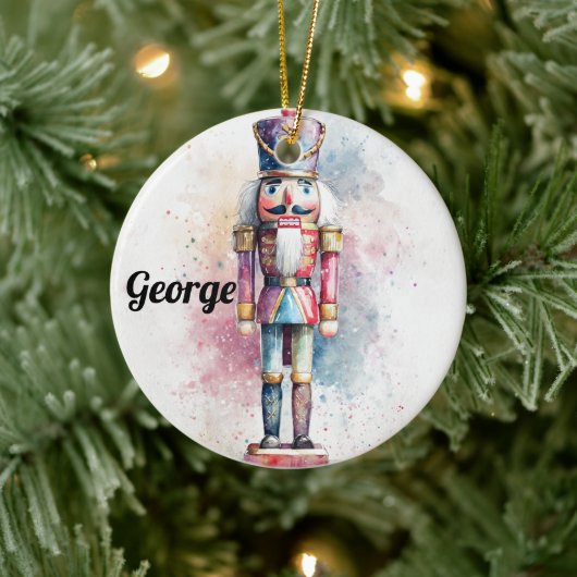 Pastel Watercolor Holiday Ornament – Nutcracker (Baum)