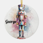 Pastel Watercolor Holiday Ornament – Nutcracker (Vorne)