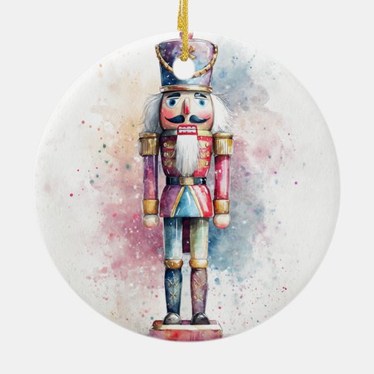 Pastel Watercolor Holiday Ornament – Nutcracker (Hinten)