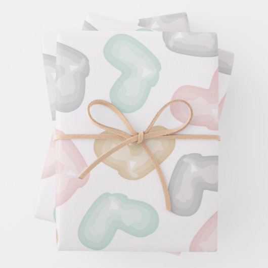 Pastel Watercolor Hörmuster Geschenkpapier Set (Beispiel)