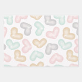 Pastel Watercolor Hörmuster Geschenkpapier Set (Vorderseite)