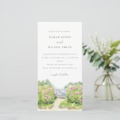 Pastel Watercolor Hütte Garden Wedite Einladung (Stehend Vorderseite)