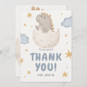 Pastel Watercolor Illustrative Babydusche Dankeskarte (Vorne/Hinten)