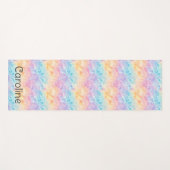 Pastel Watercolor Individuelle Name Yogamatte (Vorderseite (Horizontal))