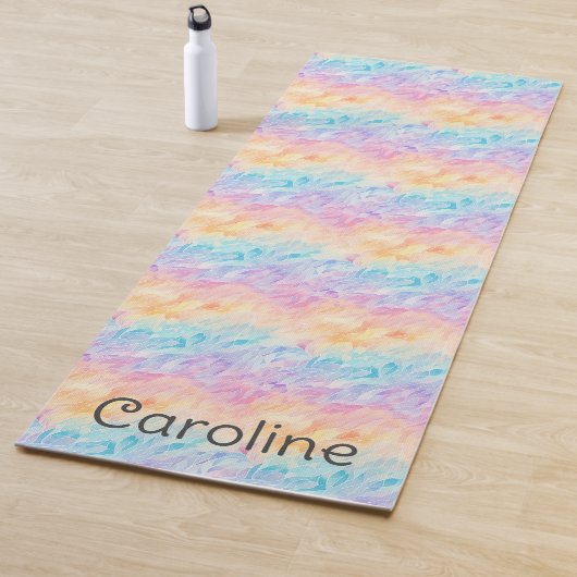 Pastel Watercolor Individuelle Name Yogamatte (Beispiel)