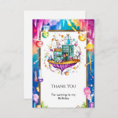 Pastel Watercolor Labrador Scientist zum Geburtsta Dankeskarte (Vorne/Hinten)