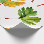 Pastel Watercolor Leaf Harmony Geschenkpapier (Ecke)