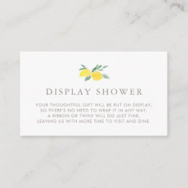 Pastel Watercolor Lemon Summer Display Dusche Begleitkarte