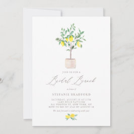 Pastel Watercolor Lemon Tree Summer Bridal Brunch Einladung