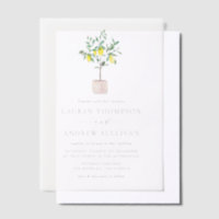Pastel Watercolor Lemon Tree Summer Wedding
