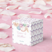 Pastel Watercolor Lila Muscheln Hochzeit am Meer