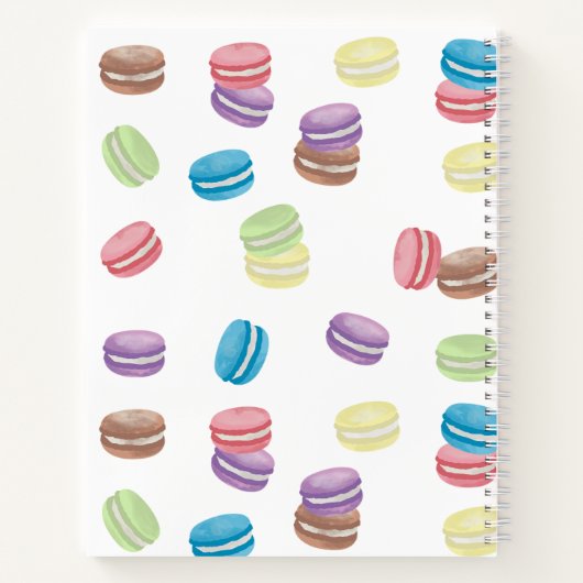 Pastel Watercolor Macarons Monogramm Rezept Notizblock (Rückseite)