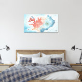 Pastel Watercolor Map of Iceland's Golden Circle  Leinwanddruck (Insitu (Schlafzimmer))